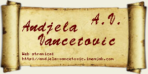 Anđela Vančetović vizit kartica